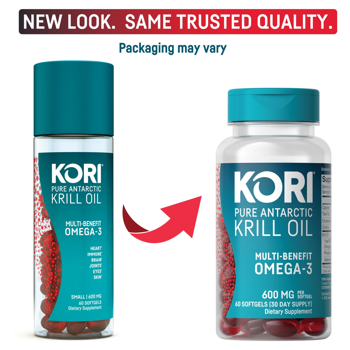 Kori Krill Superior Absorption, Omega-3 Supplement for Overall Health, Softgels, 60 Count