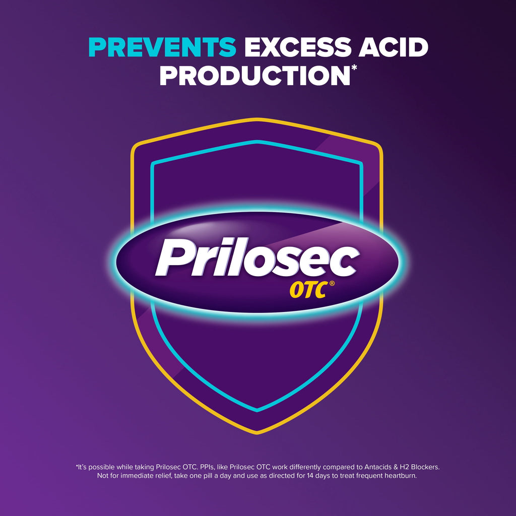 Prilosec OTC Heartburn Relief, Omeprazole, Acid Reducer Tablets, Unflavored 28 Count