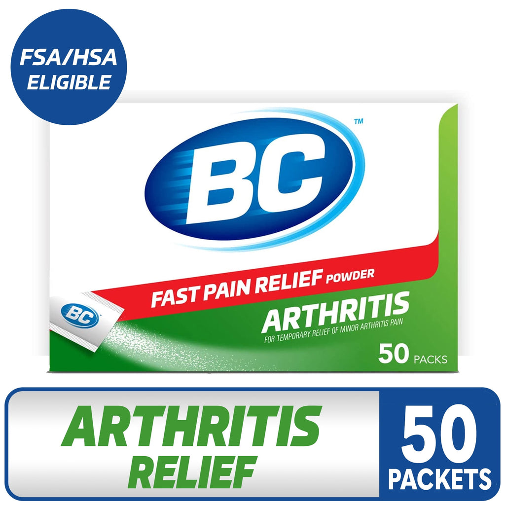 BC Powder Fast and Effective Arthritis Relief with Aspirin and Caffeine, Pain Relief, 50 Count