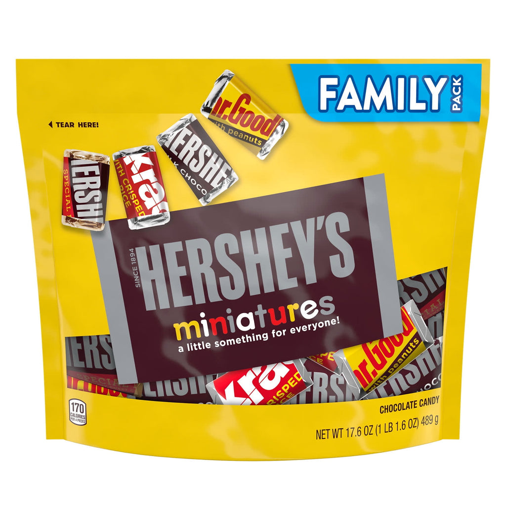Hershey's Miniatures Assorted Chocolate Candy, Family pack 17.6 oz