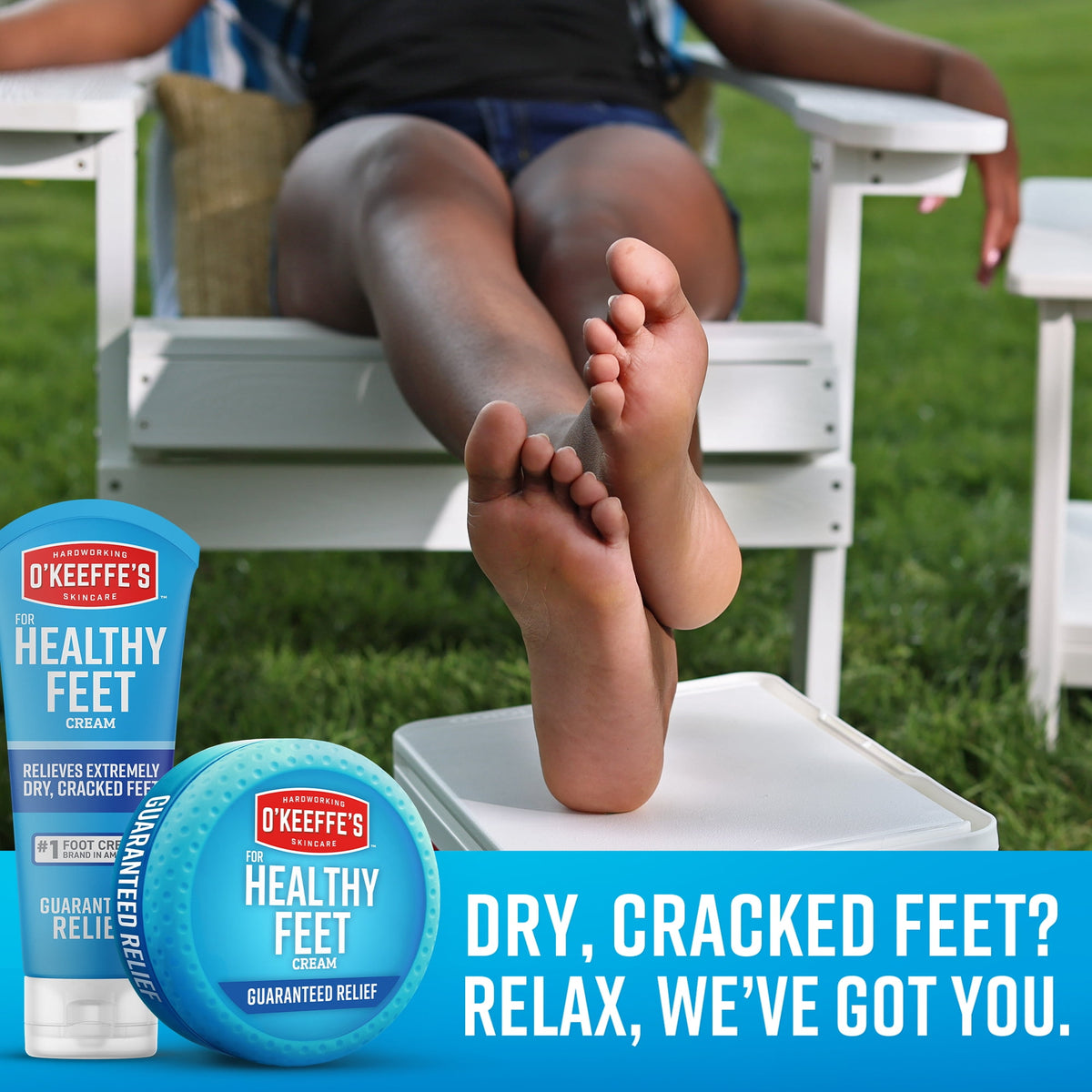 O'Keeffe's Healthy feet Cream Tube 3oz - Concentrated Relief for Dry, Cracked feet; Diabetic Safe