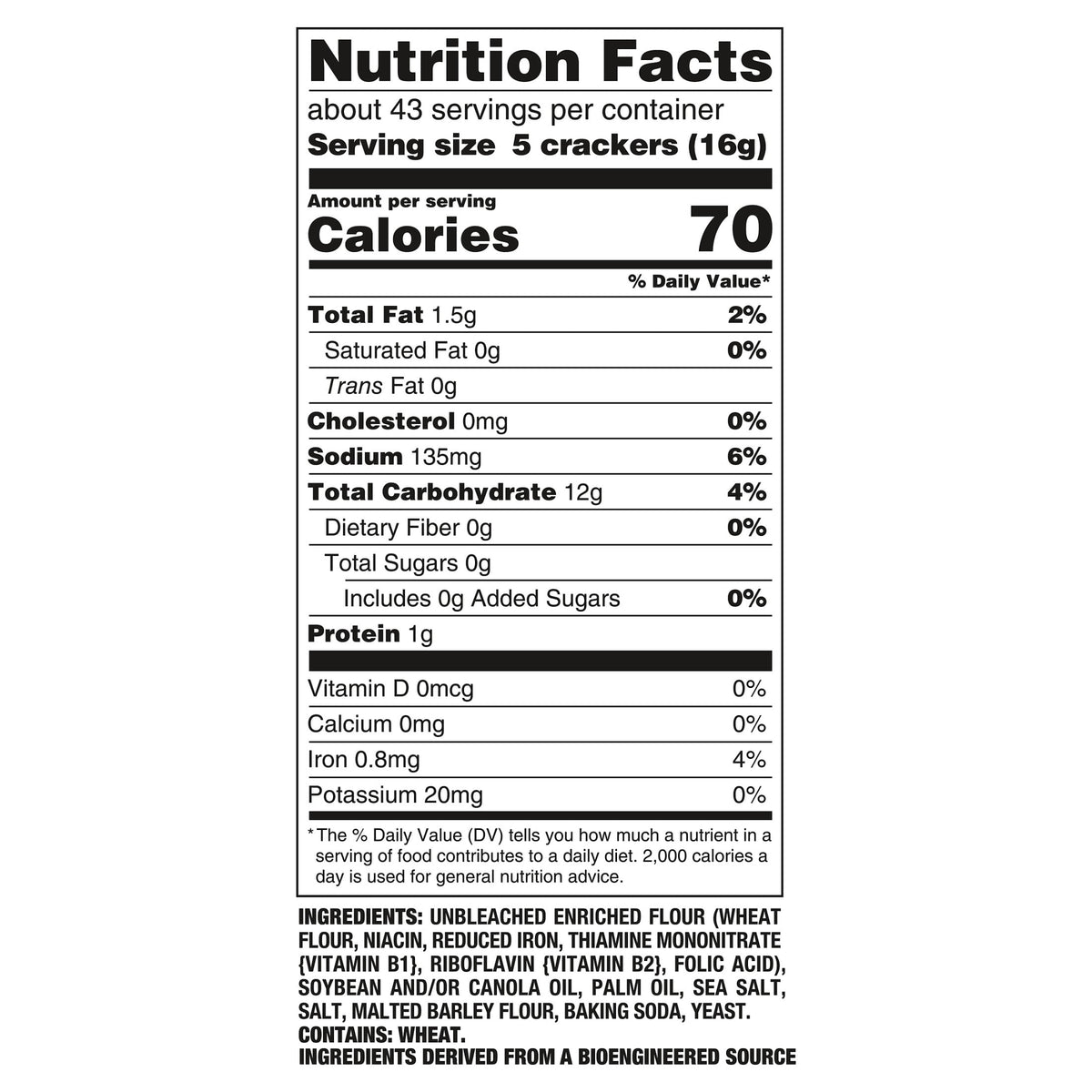 Premium Original Saltine Crackers, Lunch Snacks, Family Size, 24 oz