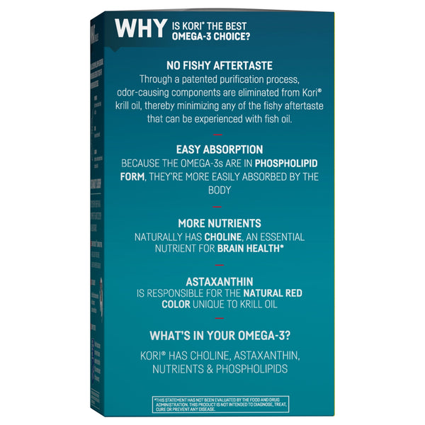 Kori Krill Superior Absorption Vs Fish Oil, Omega-3 Supplement for Heart, Brain, Joint, Eye, Skin & Immune Health, Softgels, 120 Count, Twin Pack