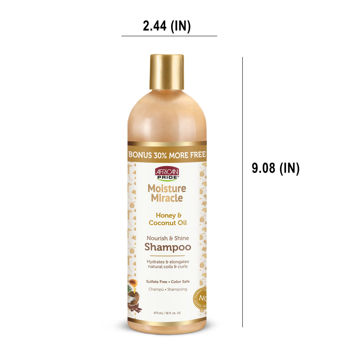 African Pride Moisture Miracle Shine Enhancing Nourishing Daily Shampoo  16 fl oz