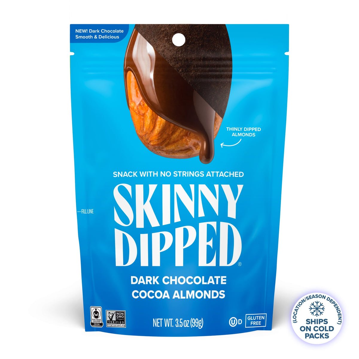 SkinnyDipped Dark Chocolate Cocoa Almonds 3.5 oz