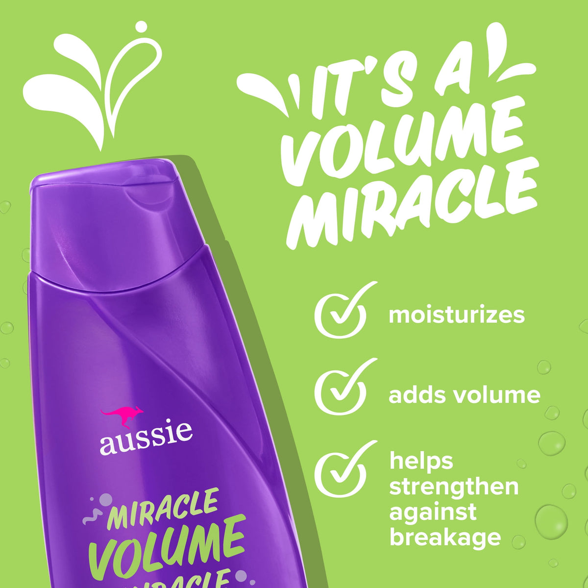 Aussie Miracle Volume for Fine Hair Daily Shampoo, for All Hair Types 12.1 fl oz