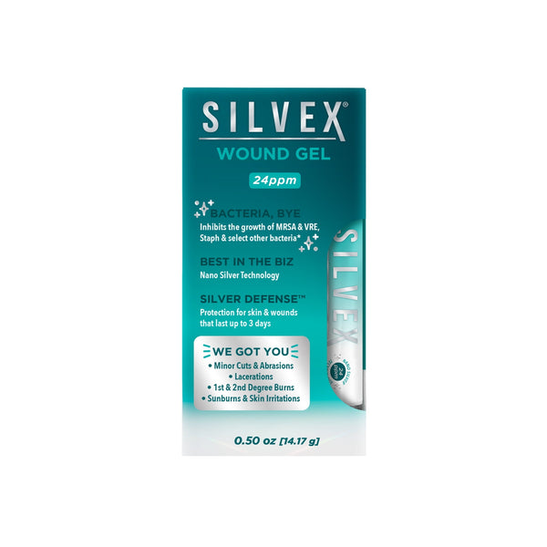 Silvex Wound Gel 0.5oz by Be Smart Get Prepared.  Antimicrobial, for Burns, Sunburns, Skin Irritations, and Abrasions