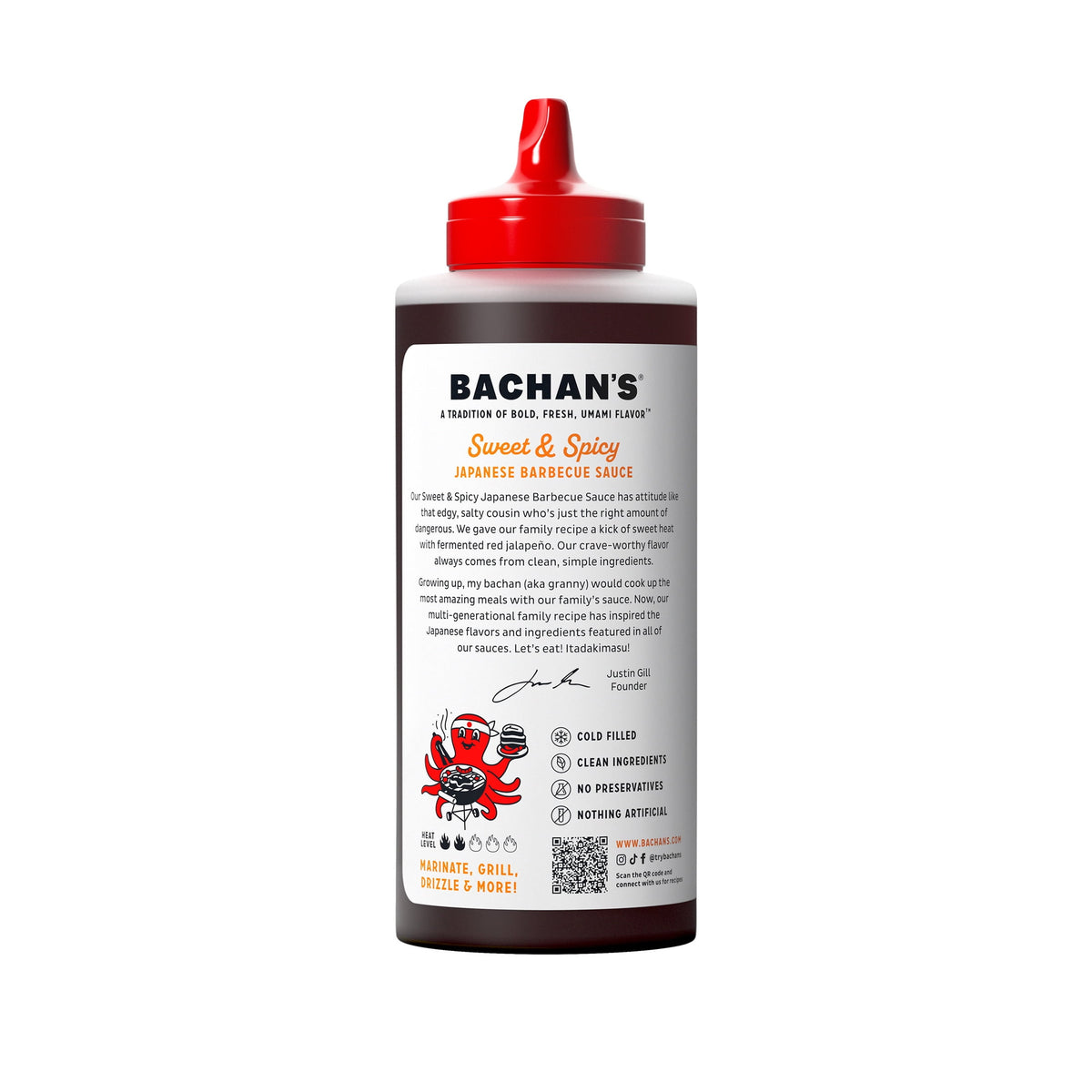 Bachan's Sweet & Spicy Japanese Barbecue BBQ Sauce, 16oz Bottle - Bold, Fresh, Umami Flavor