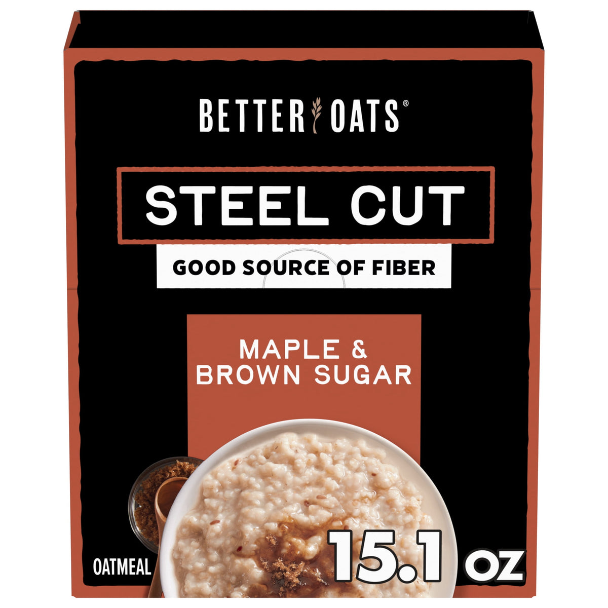 Better Oats Maple & Brown Sugar Steel Cut Oatmeal, 10 Packets, 15.1 oz