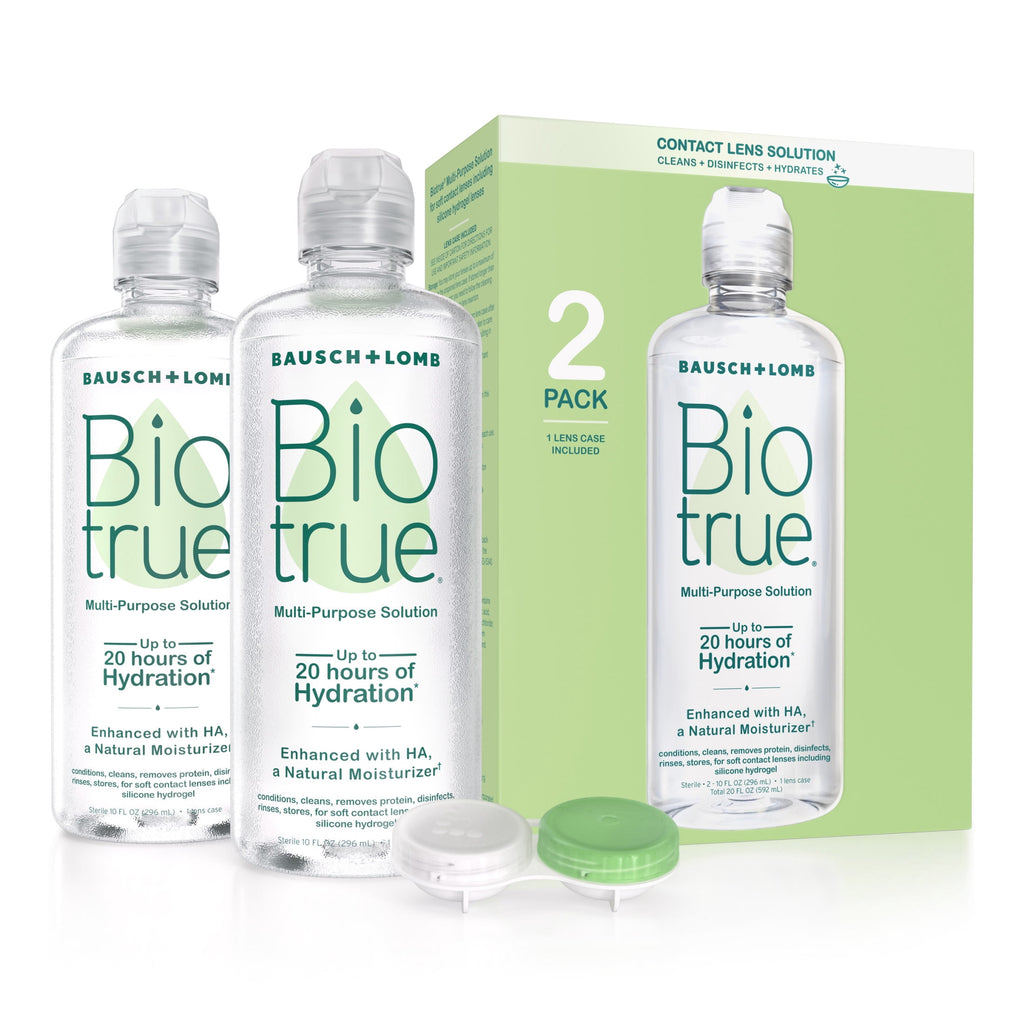Biotrue Multi-Purpose Contact Lens Solution & Cleaner w/ Lens Case, 10 fl oz, 2 Pack