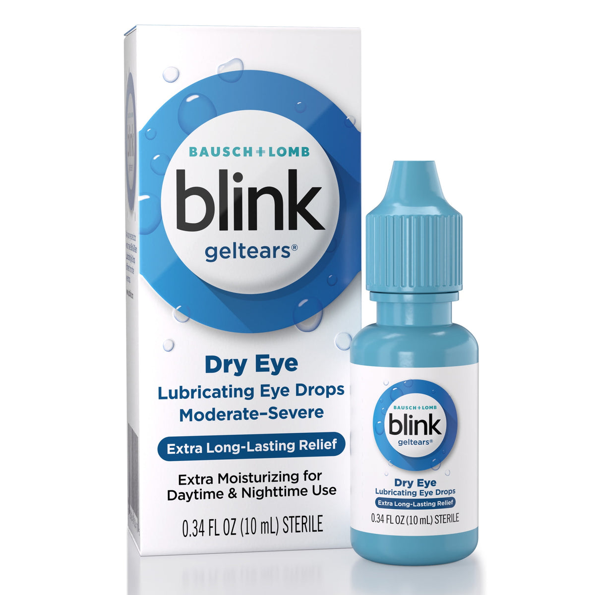 Blink GelTears Lubricant Eye Drops and Artificial Tears for Moderate-Severe Dry Eye Symptoms, 0.34 fl oz