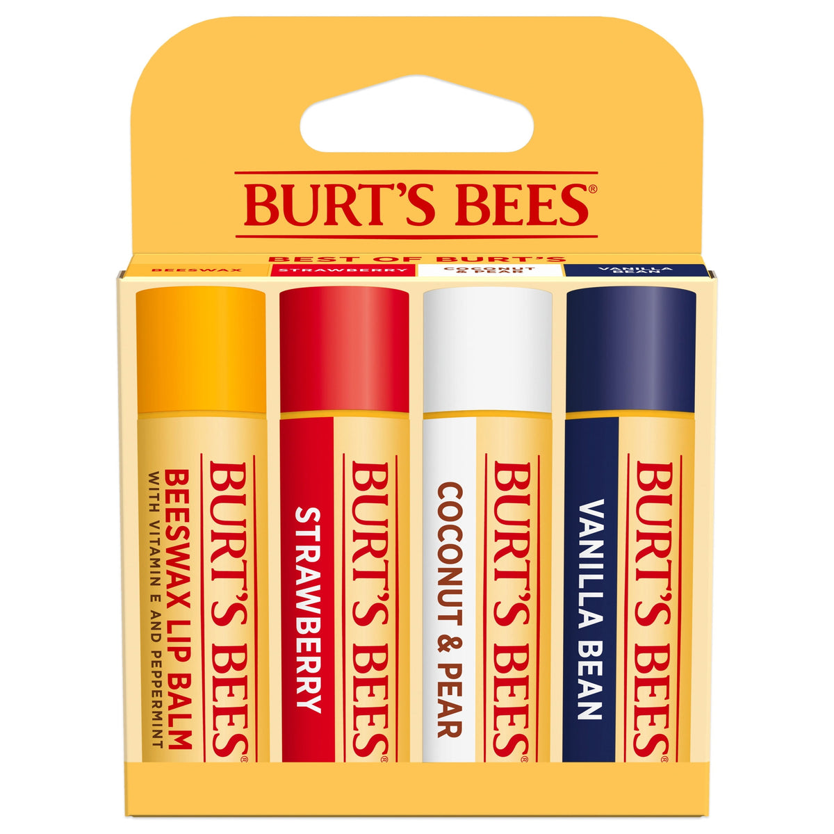 Burt's Bees Best of Burt's Hydrating Lip Balm Variety Pack, Multi Flavor, 4 Pack