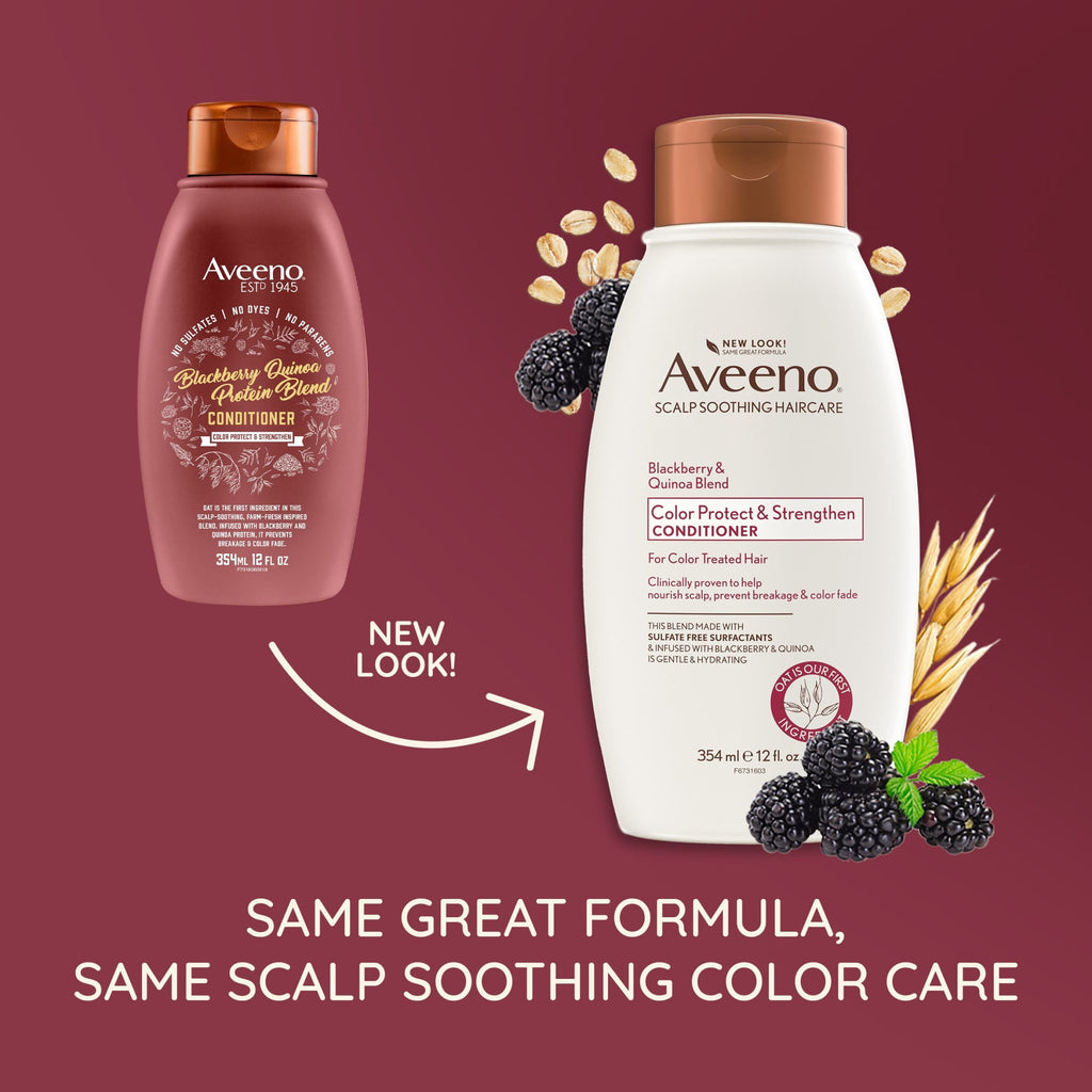 Aveeno Blackberry & Quinoa Strengthening Conditioner for Color-Treated Hair, 12 fl oz