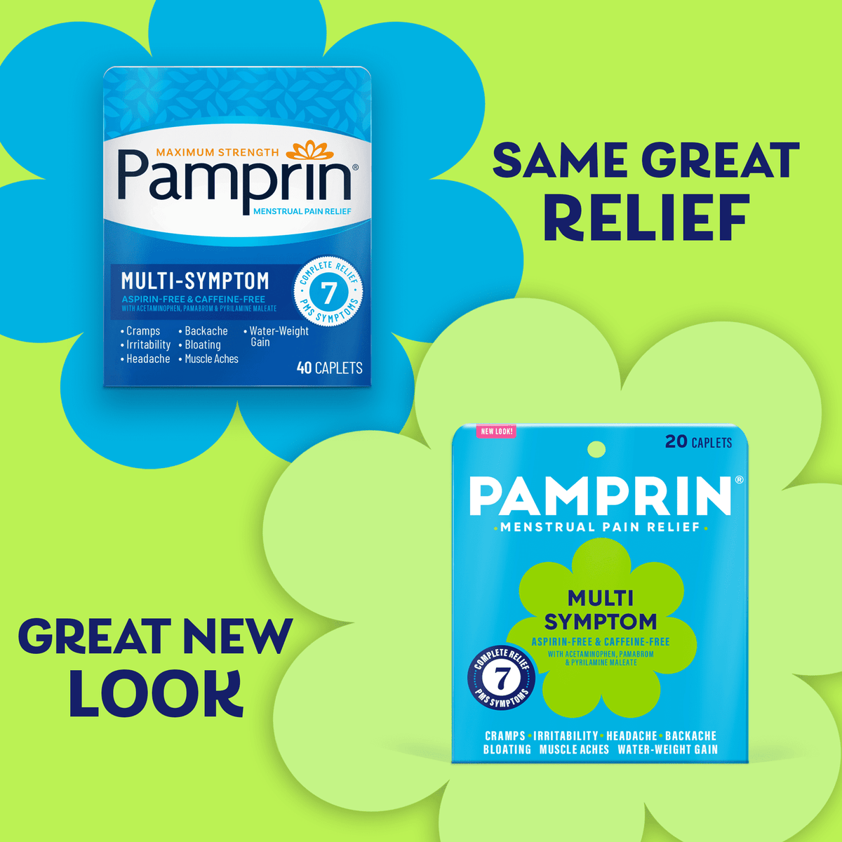 Pamprin Maximum Strength Multi-Symptom Menstrual Pain Relief Caplets, 20 Ct