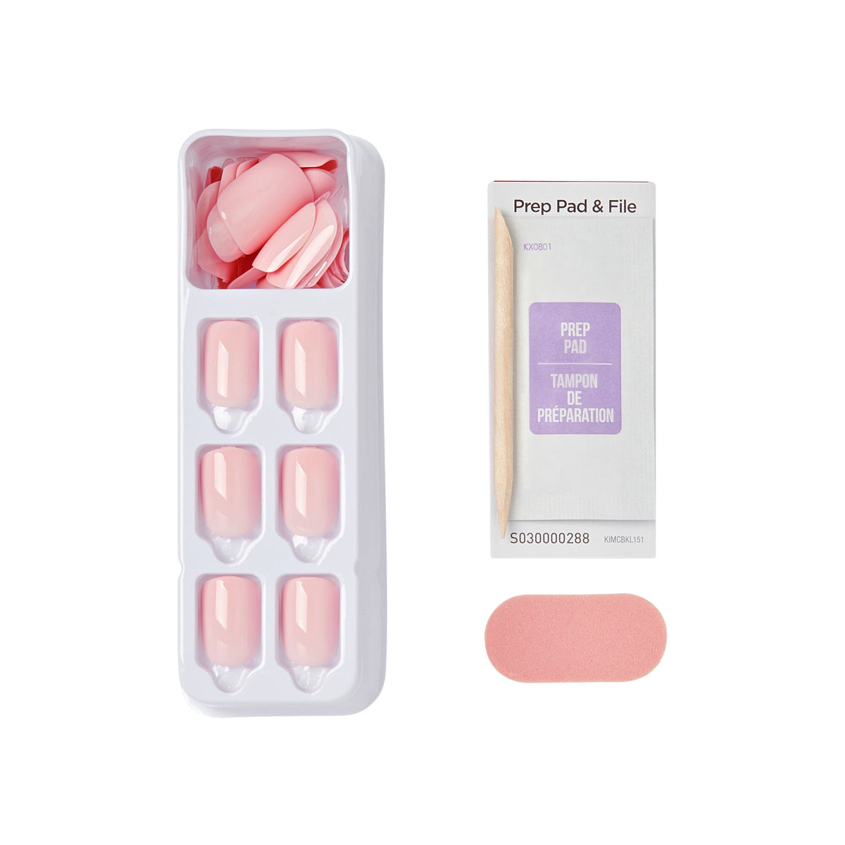 Kiss Impress Color Short Squoval Press-On Nails, Pink, 30 Pieces
