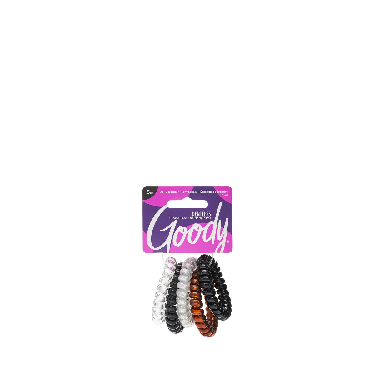 Goody Ouchless Jelly Band Coil, Small Ponytail Holders, Assorted Colors, 5 Ct