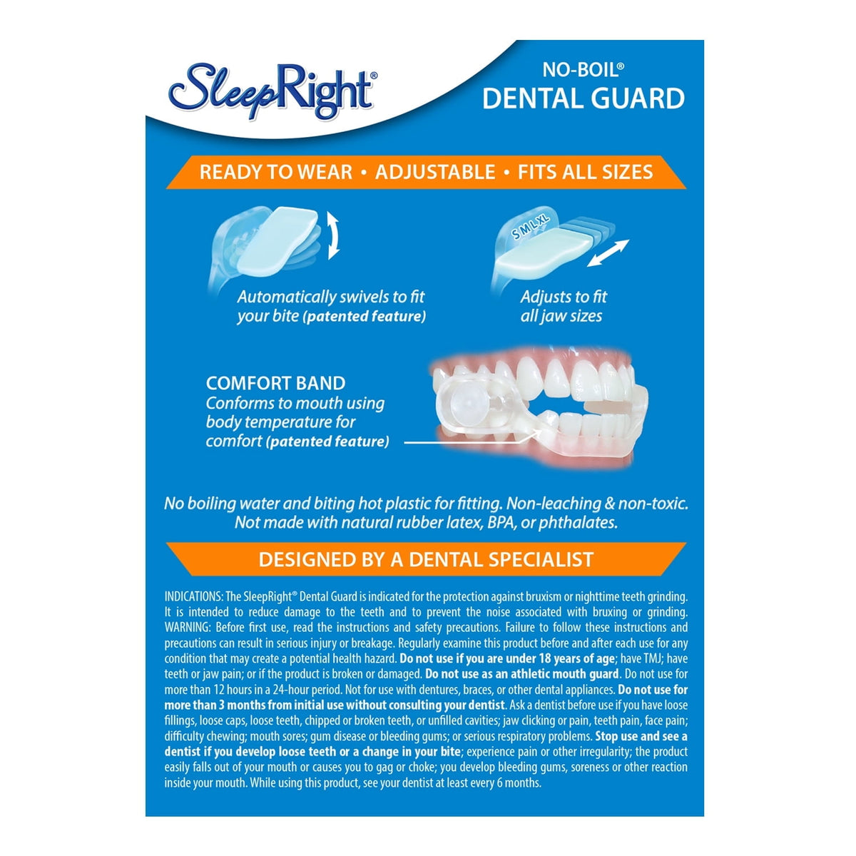 SleepRight Ultra-Comfort Dental Guard for Nighttime Teeth Grinding, 1 Each