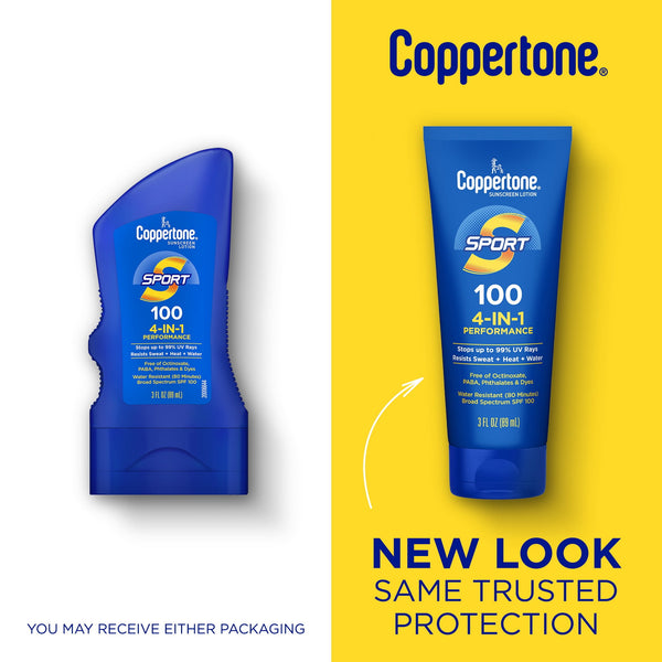 Coppertone Sport Sunscreen Lotion, SPF 100 Sunscreen, 3 fl oz