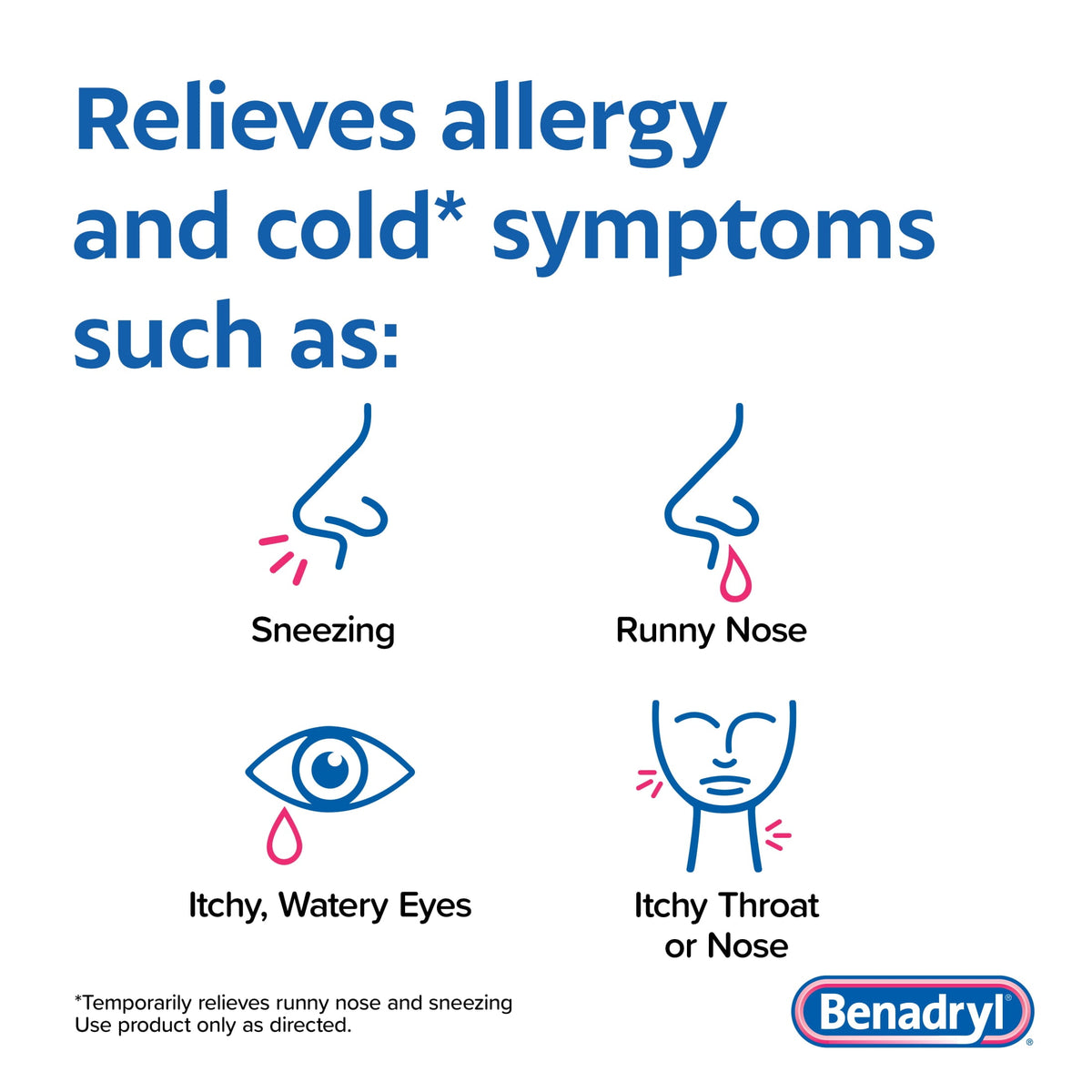 Benadryl Ultratabs Antihistamine Cold & Allergy Relief Tablets, 24 Count