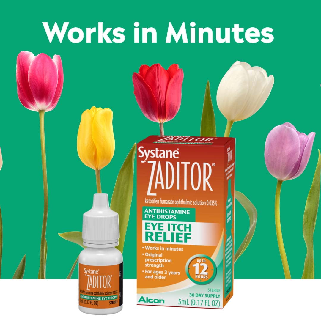 SYSTANE ZADITOR Antihistamine Eye Drops, Fast-Acting Up to 12-Hour Allergy Itch Relief, 5mL
