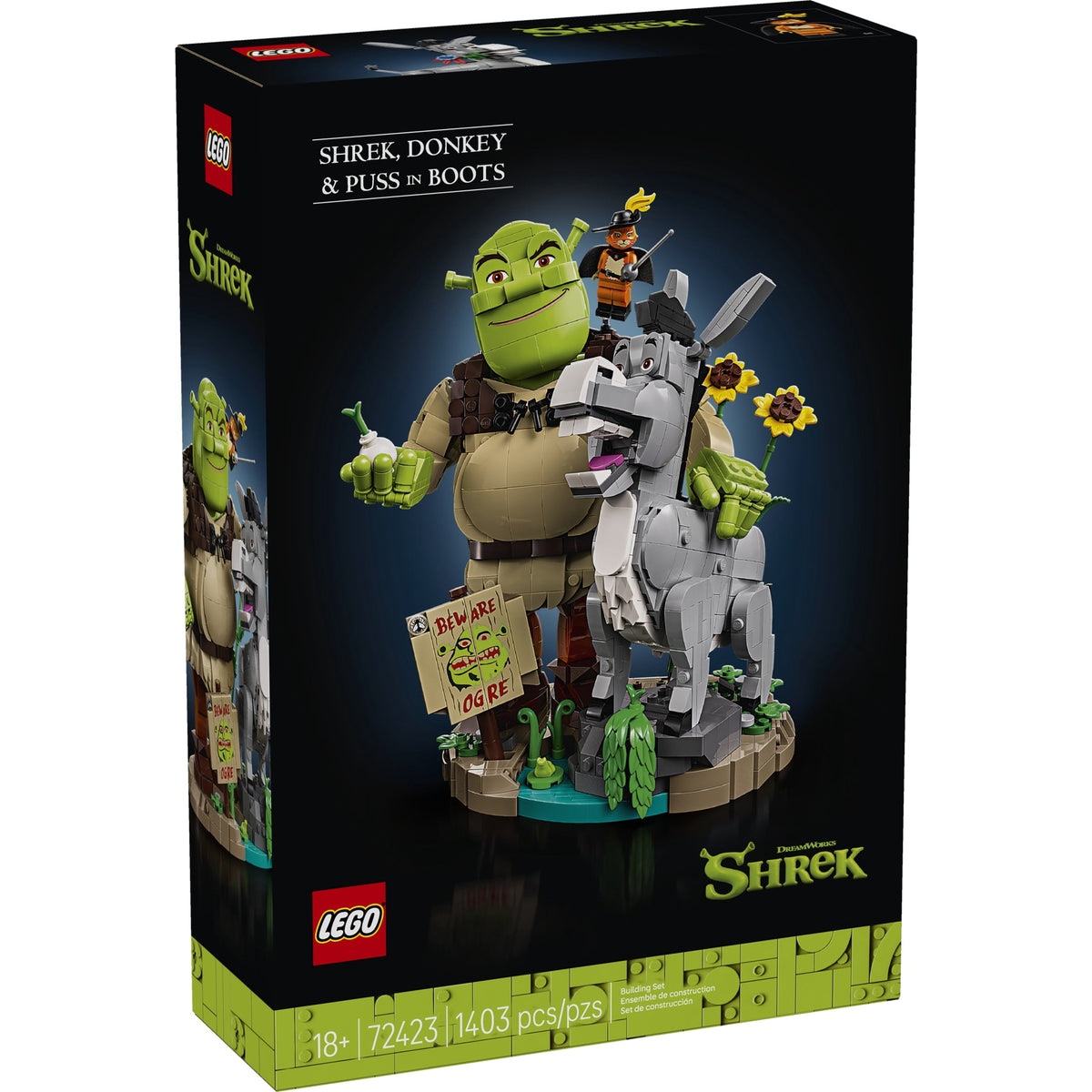 LEGO Shrek: Shrek, Donkey & Puss in Boots Building Set for Adults 72423, Ages 18+