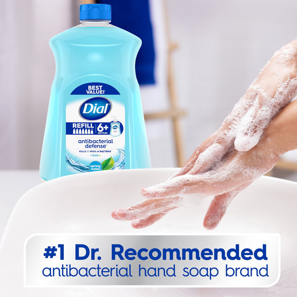Dial Antibacterial Defense Spring Water Liquid Hand Soap Refill, 52 fl oz