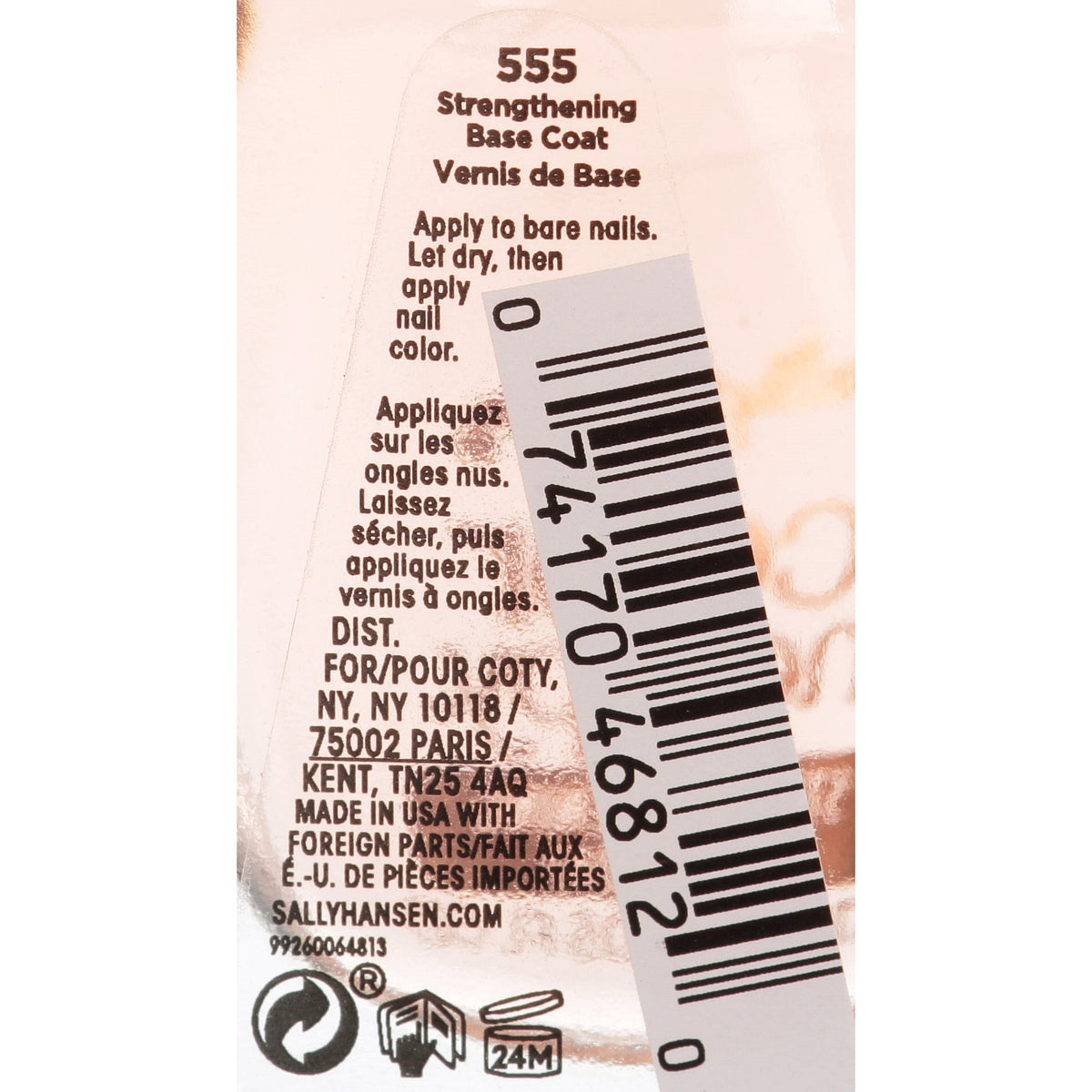 Sally Hansen Color Therapy™ Beautifiers Strengthening Base Coat, 0.5 fl oz, Restorative, Argan Oil Formula
