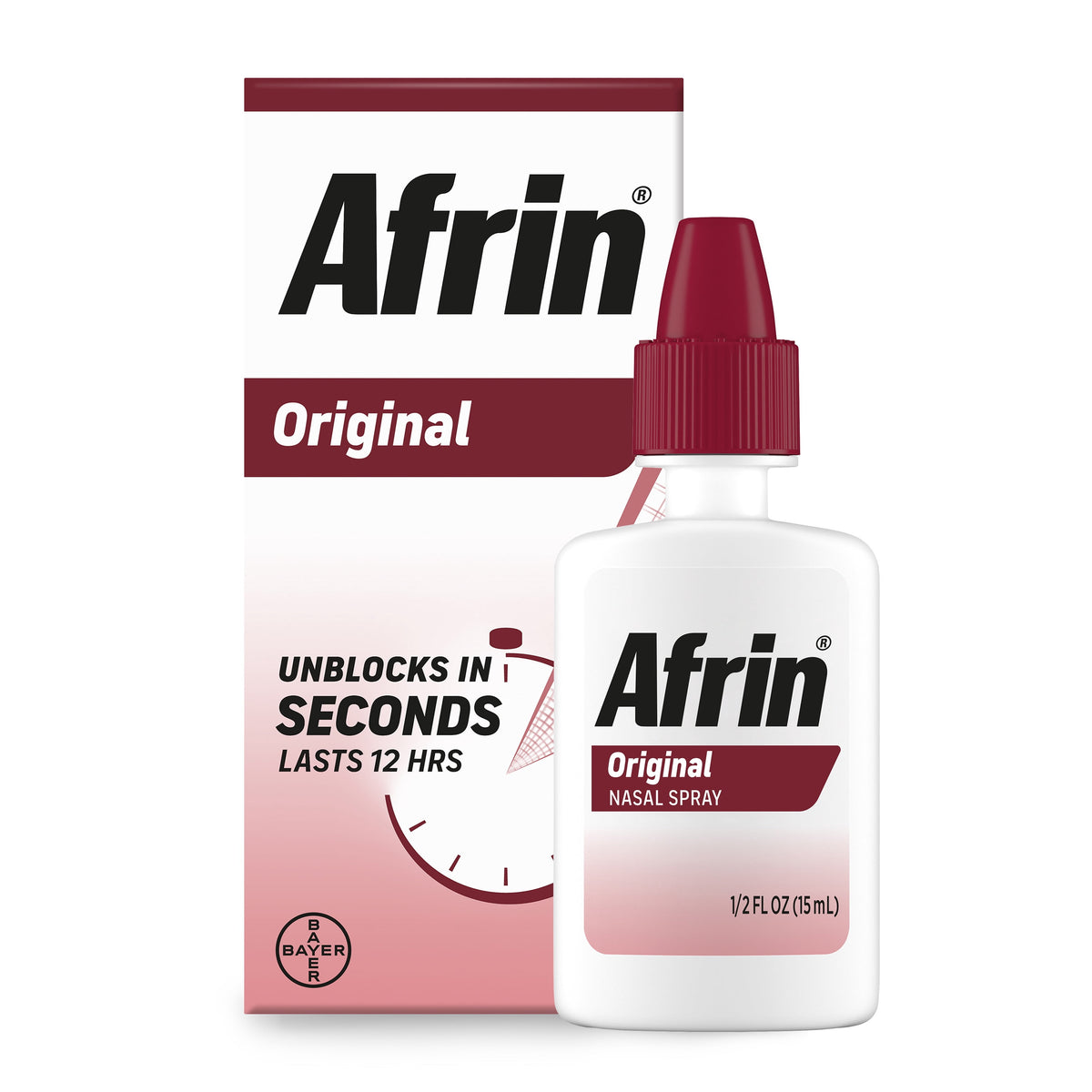 Afrin Original Nasal Spray, 12 Hour Congestion Relief 15 mL