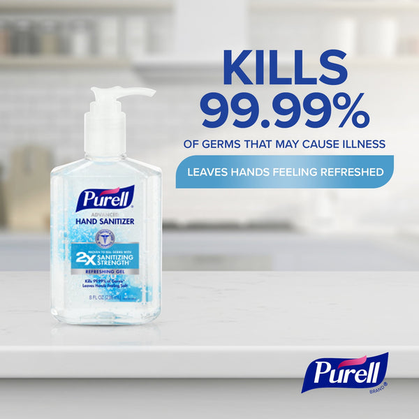 PURELL® Advanced Hand Sanitizer Refreshing Gel, 8 oz Pump Bottle (Adult)