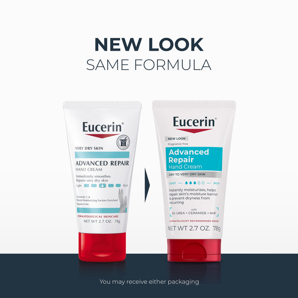 Eucerin Advanced Repair Hand Cream, Travel Size, 2.7 oz Tube