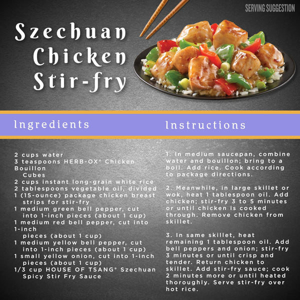 HOUSE OF TSANG Spicy Szechuan Stir-Fry Sauce, Shelf Stable, 11.5 oz Glass Bottle
