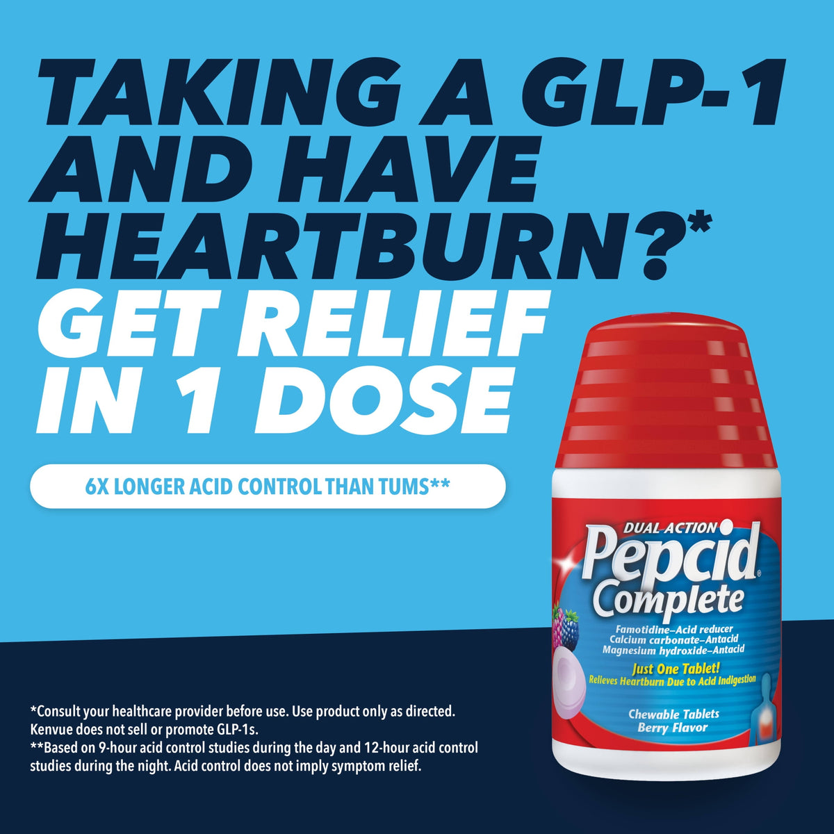 Pepcid Complete Acid Reducer + Antacid Chews, Berry, 25 Count