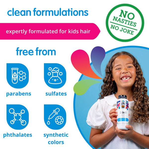 SoCozy Kids 3 in 1 Shampoo + Conditioner + Body Wash, Hair and Body Cleanser, 10.5 Fl oz