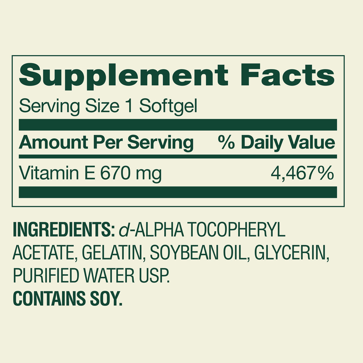 Spring Valley Extra Strength Vitamin E Supplement D-Alpha Softgels for Heart Health, 670 mg (1,000 IU), 60 Count