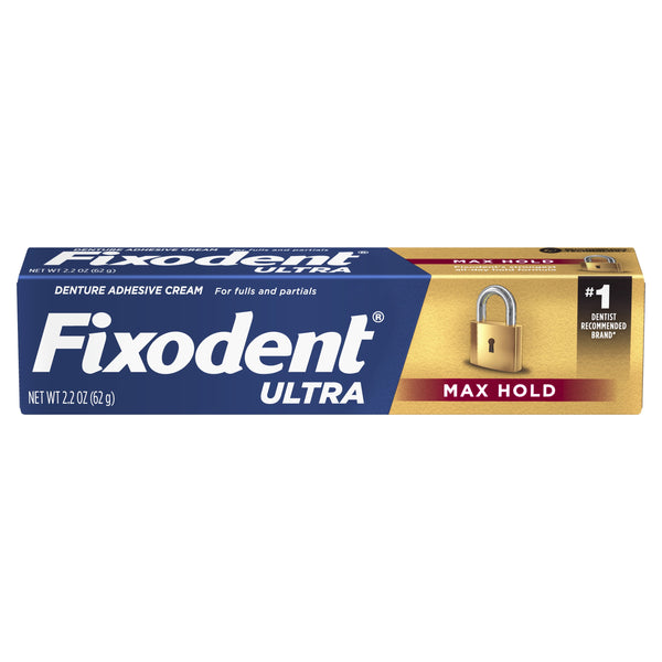 Fixodent Ultra Max Hold Secure Denture Adhesive Cream, 2.2 oz