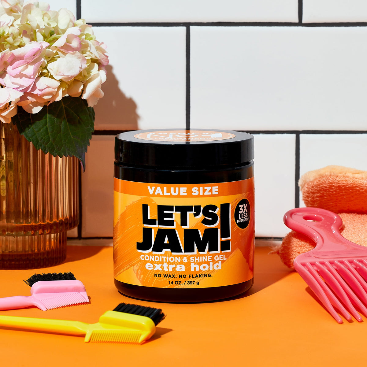 Softsheen Carson Let's Jam! Condition and Shine Gel, for Frizzy Hair and Frizz Control, 14 oz