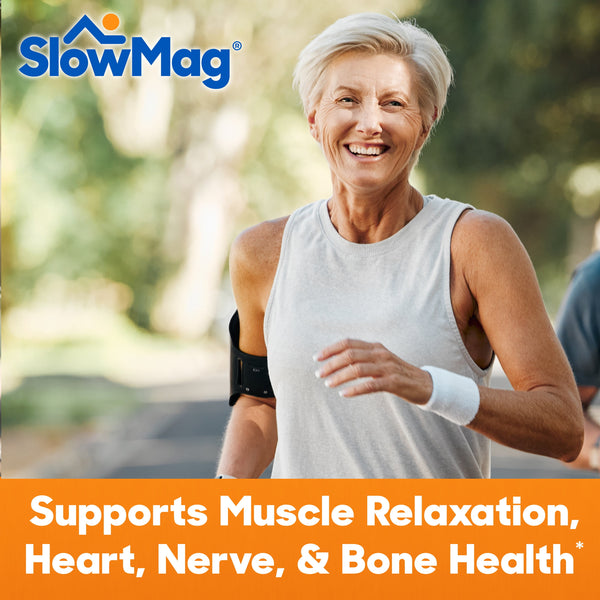 SlowMag Mg Muscle & Heart Health Tablets, Magnesium Chloride and Calcium, 120 Count