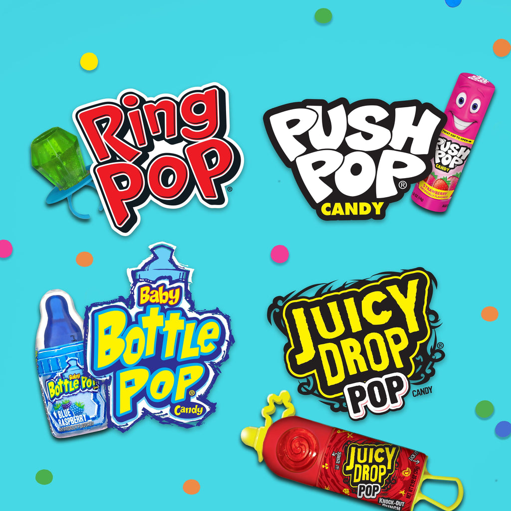 Ring Pop, Push Pop, Baby Bottle Pop, Juicy Drop Pop, Lollipop Variety Pack, 12.4 oz, 18 Pieces