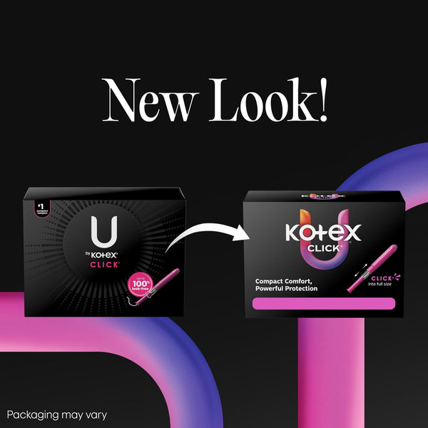 U by Kotex Click Compact Tampons, Super, Unscented, 45 Count