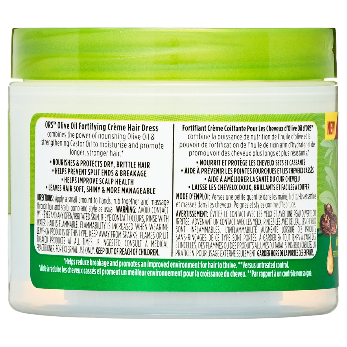 ORS Olive Oil Fortifying Crème Hair Dress, for All Hair Types, Moisturizes & Strengthens, 4 oz