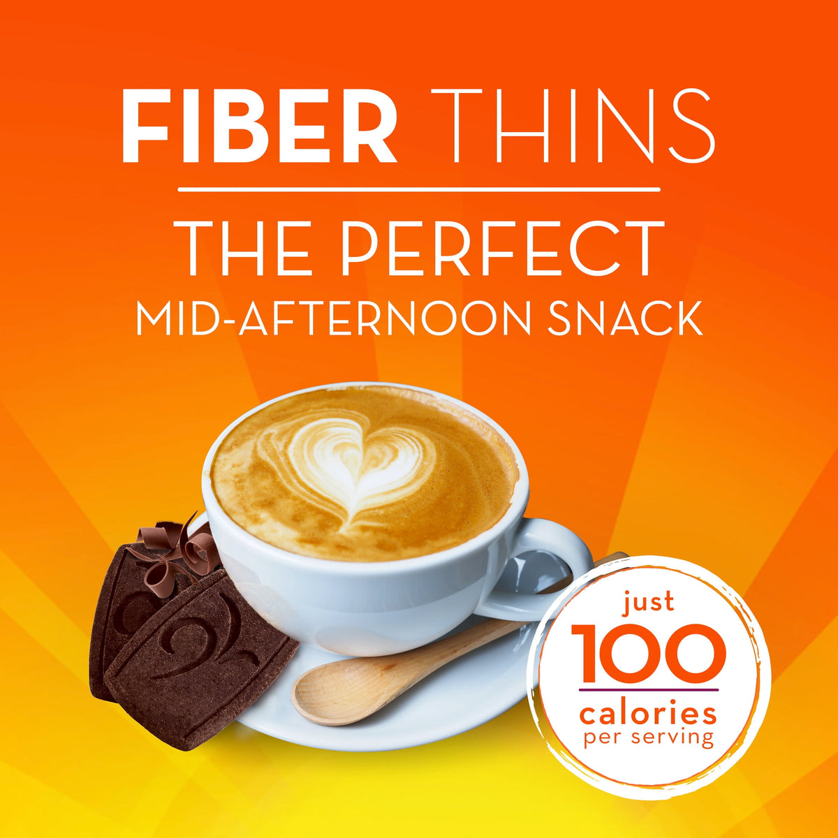 Metamucil Fiber Thins, Chocolate, Psyllium Husk Fiber Snack, GLP-1 Friendly Fiber>, 24 Count