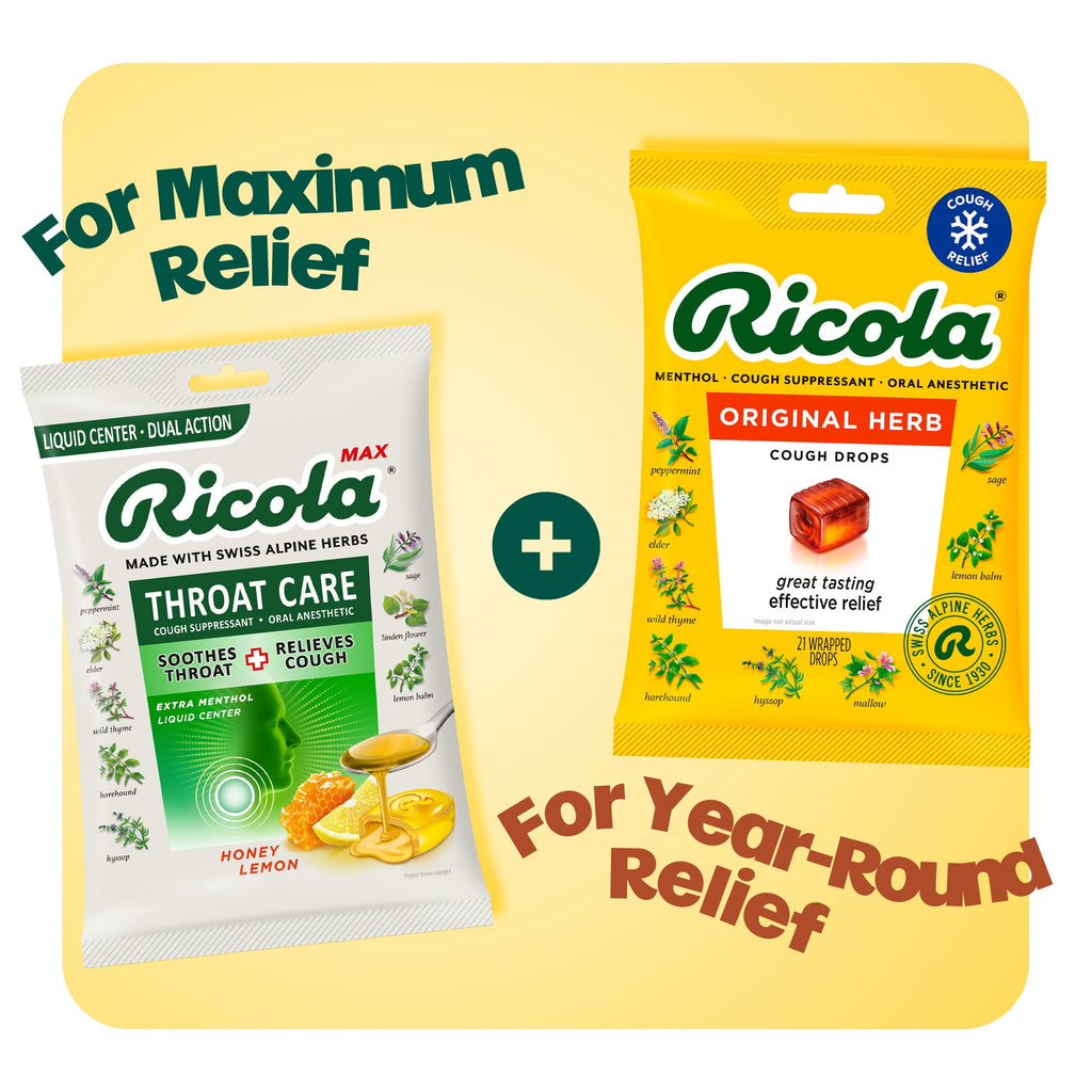 Ricola Original Herb Soothing Cough Drops for Sore Throat and Cough Relief, 21 Count