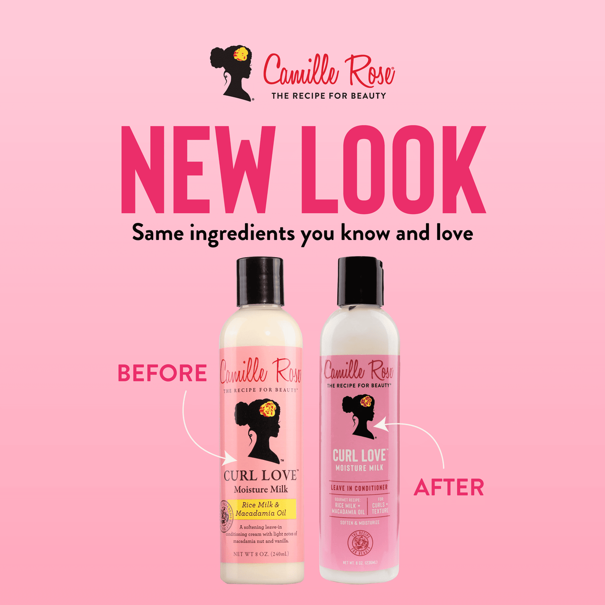 Camille Rose Curl Love Soften & Nourish Moisture Milk with Rice Milk & Macadamia Oil, 8oz