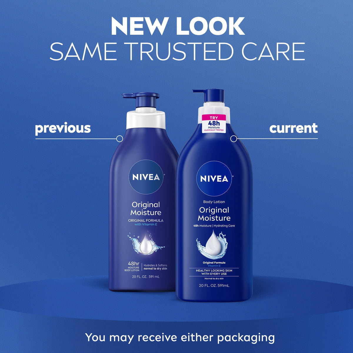 NIVEA Original Moisture Body Lotion with Vitamin E, 48Hr Daily Body Moisturizer, 20 fl oz