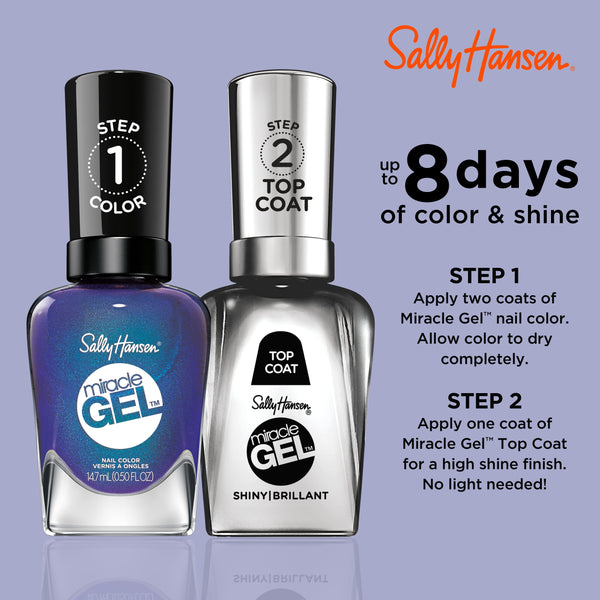Sally Hansen Miracle Gel Nail Color Polish, Hyp-nautical, 0.5 fl oz, No UV Lamp Needed, Vegan