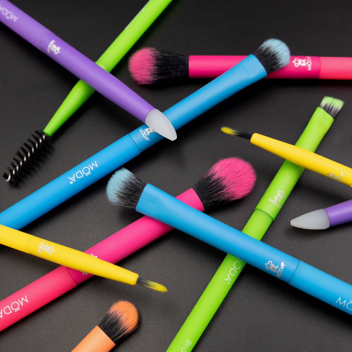 Moda Totally Electric Bright Eyes 7pc Makeup Brush Kit
