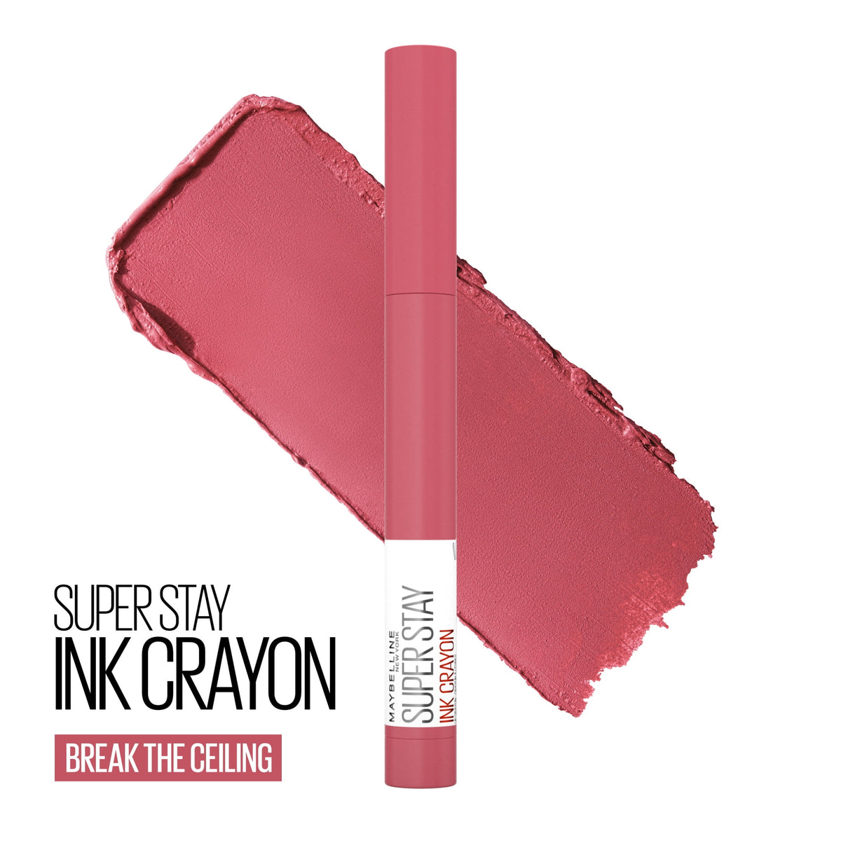 Maybelline Super Stay Ink Crayon Lipstick, Matte Longwear Lipstick, Break The Ceiling, 0.04 oz.