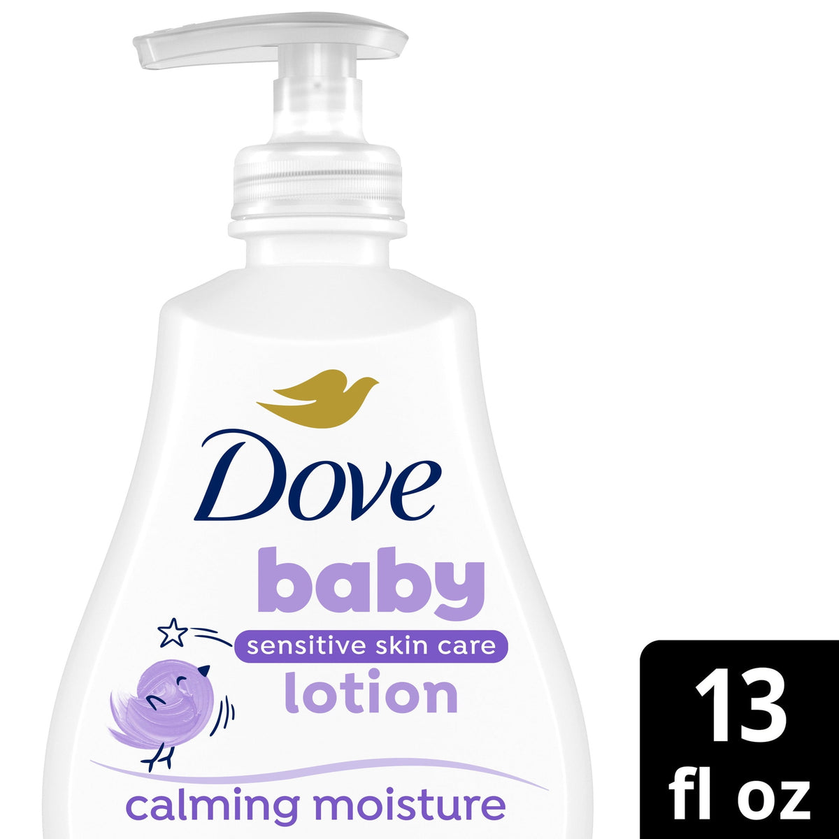 Dove Sensitive Skin Care Baby Lotion For A Soothing Scented Lotion Calming Moisture Hypoallergenic And Dermatologist-Tested, 13 fl oz