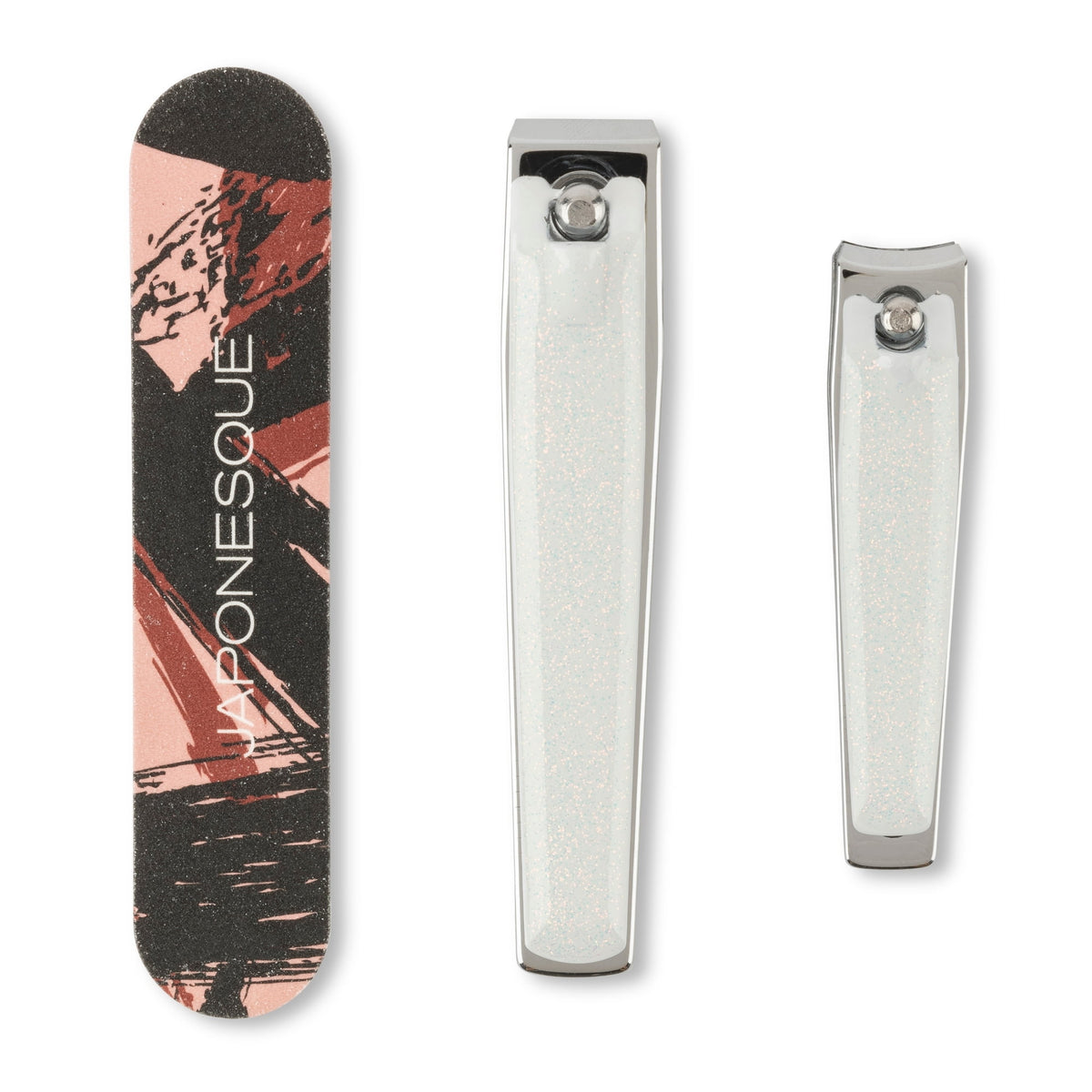 Japonesque Nail Clippers & Salon Board Natural White Shimmer & Pink