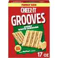 Cheez-It Grooves Sharp White Cheddar Crunchy Cheese Crackers, Snack Crackers, 17 oz